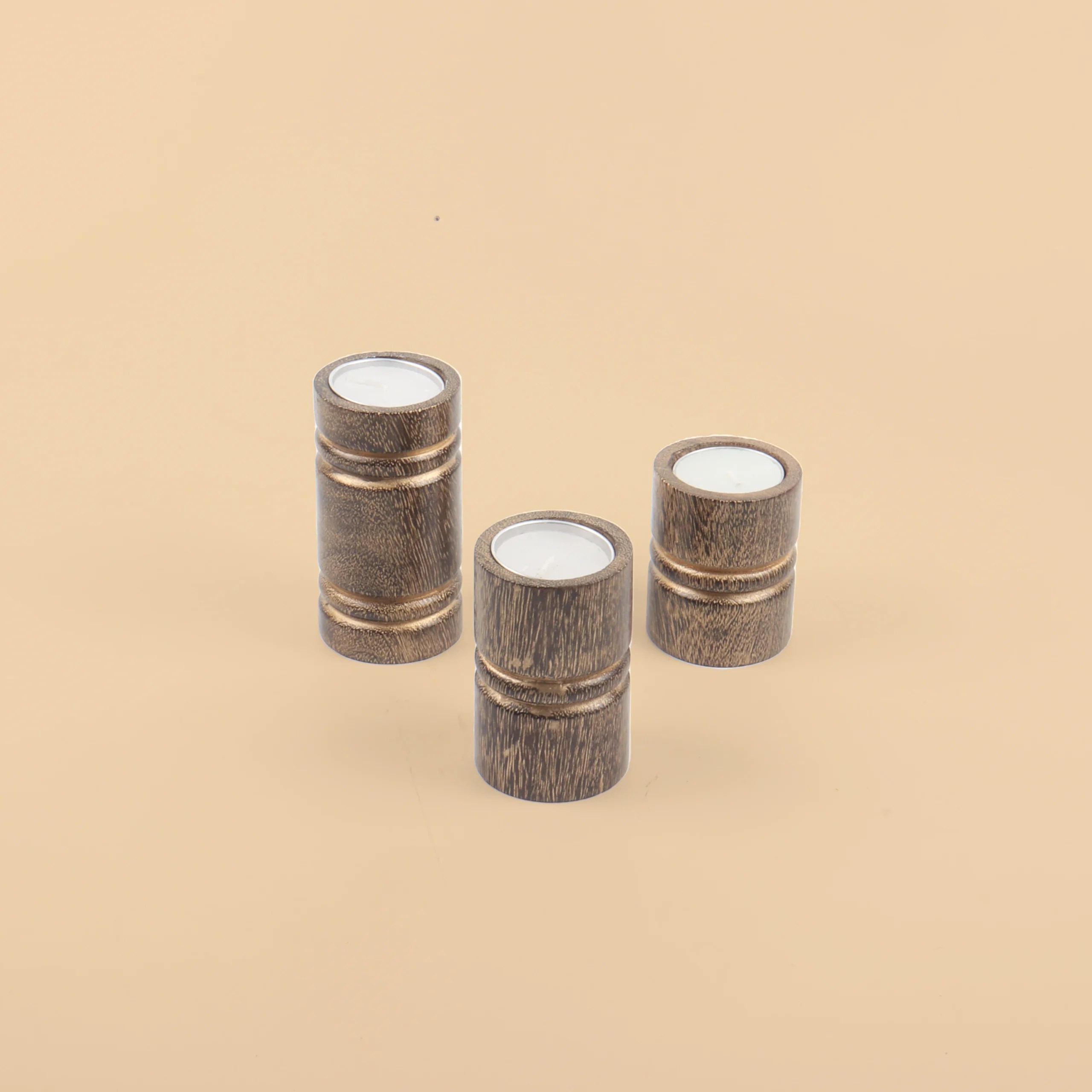 wooden tea light candle holder