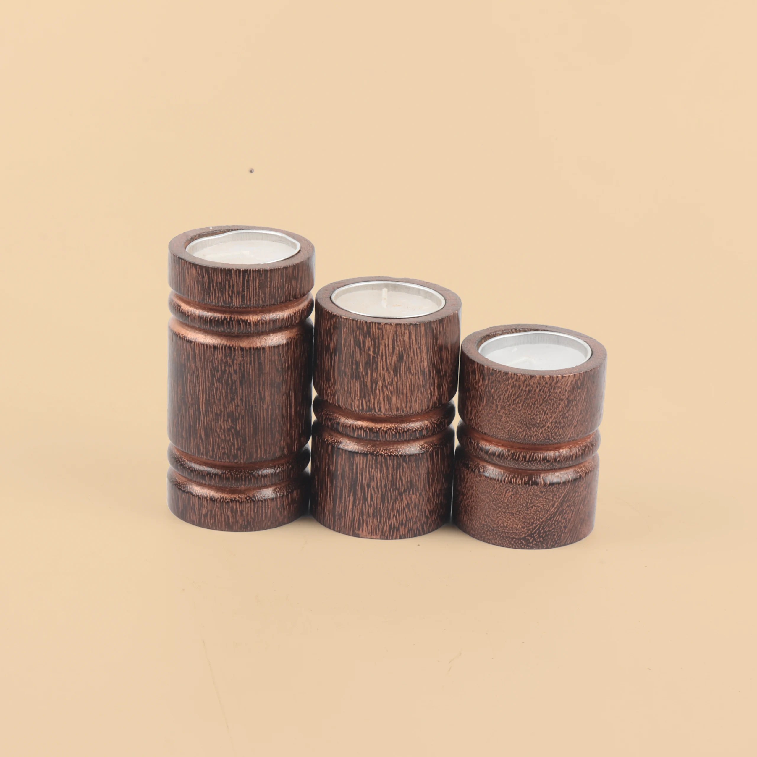 wooden tea light candle holder