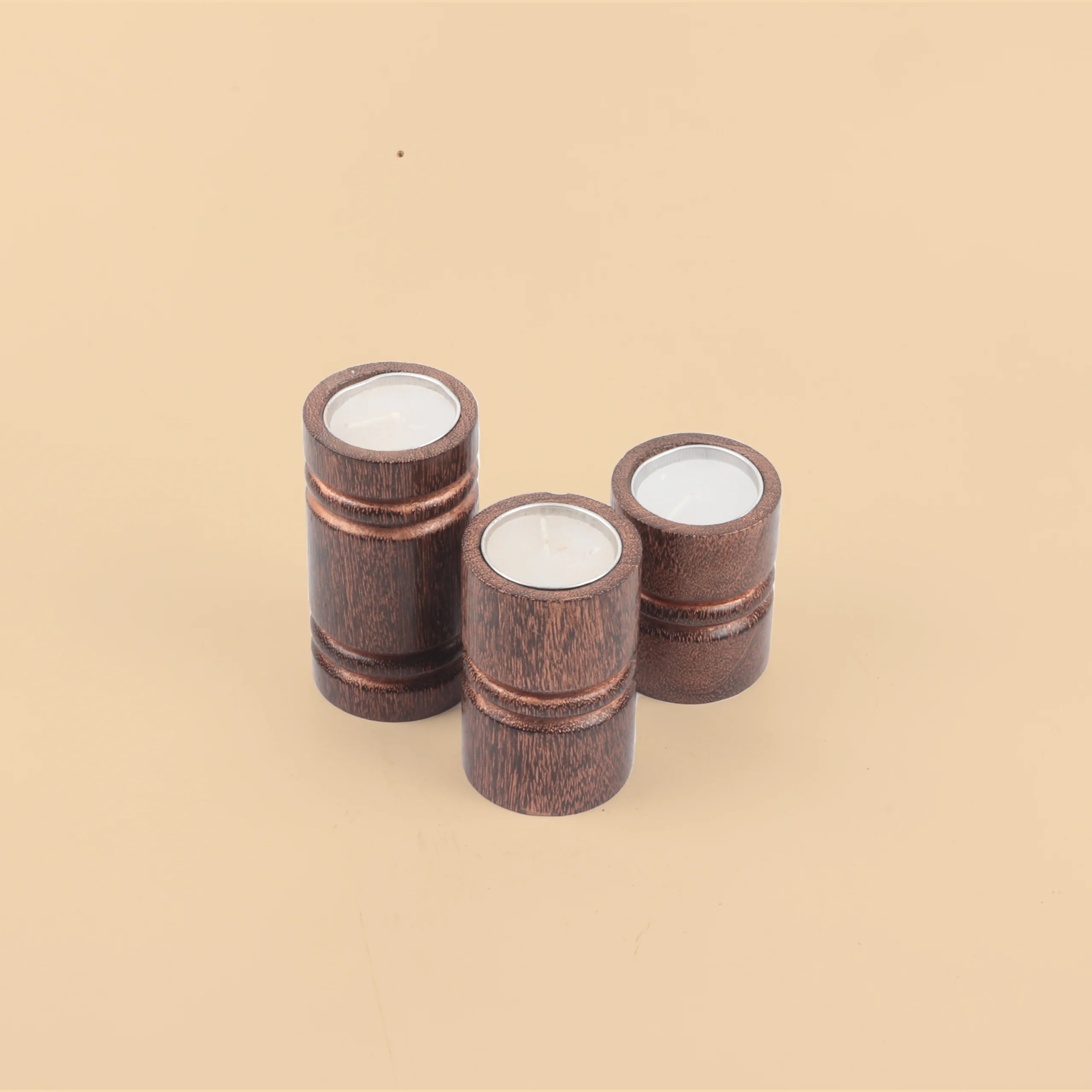 wooden tea light candle holder