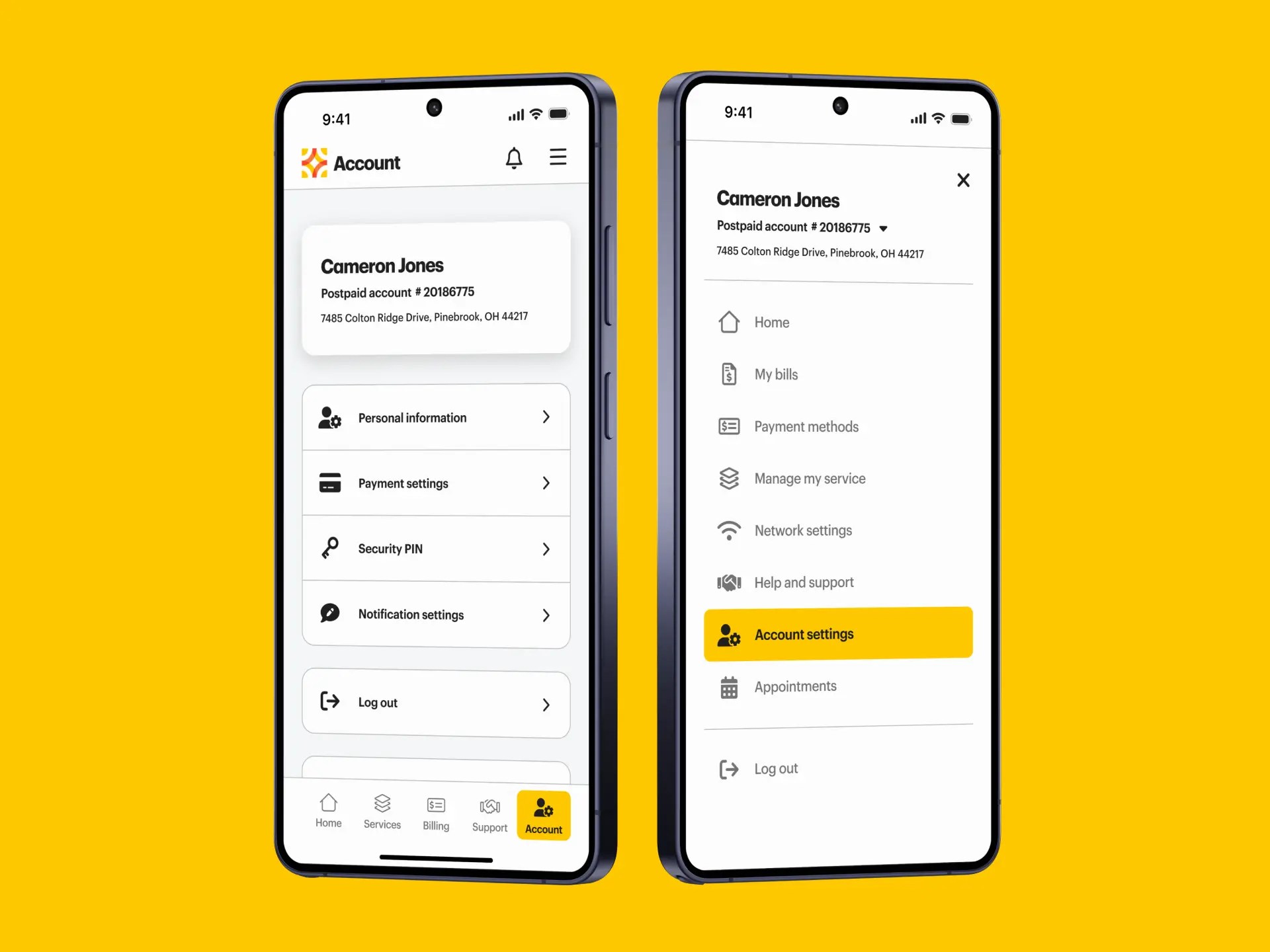 App-Account-Menu
