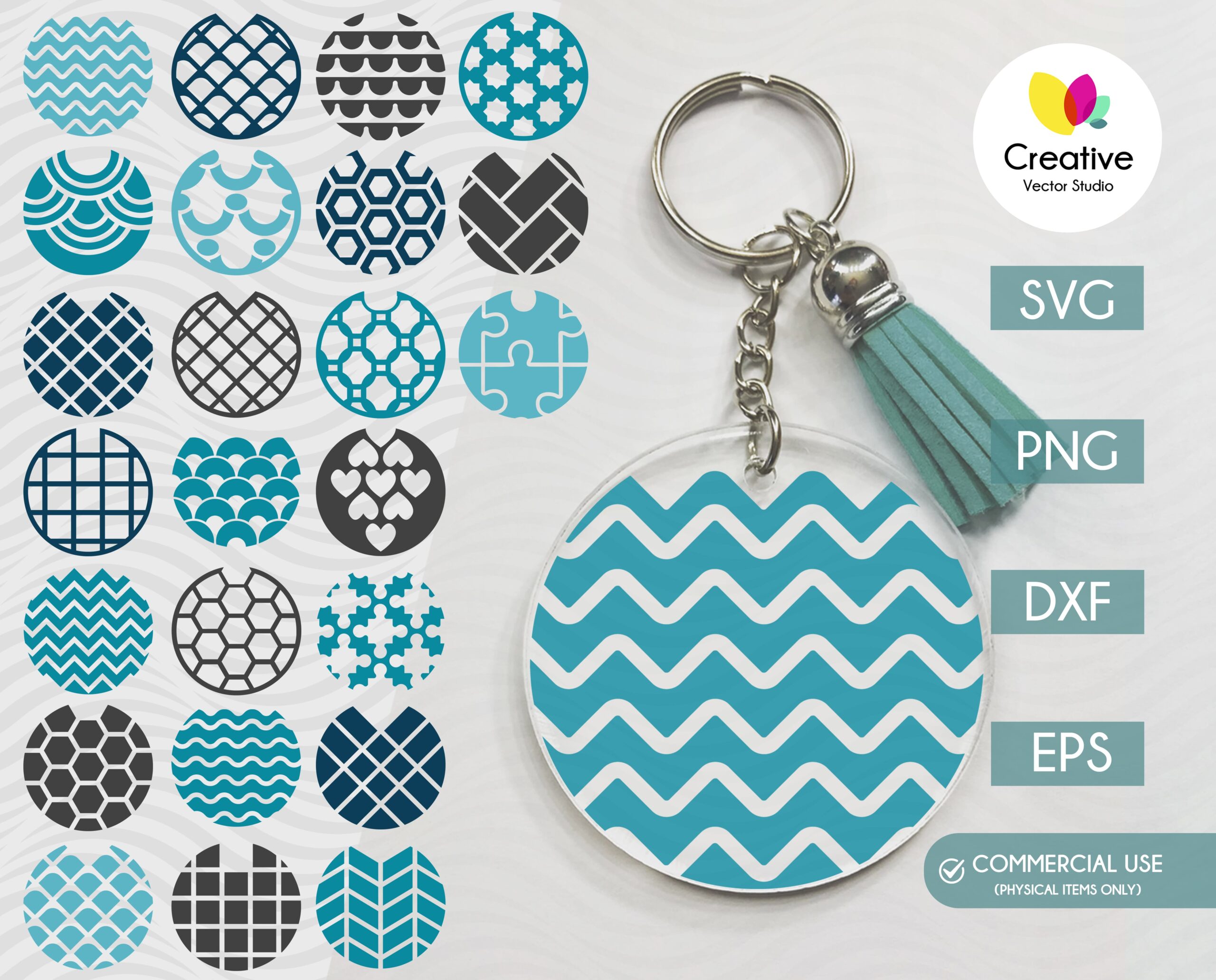 Seamless pattern fill with a black & white gradient. Round Keychain Svg Patterns Creative Vector Studio