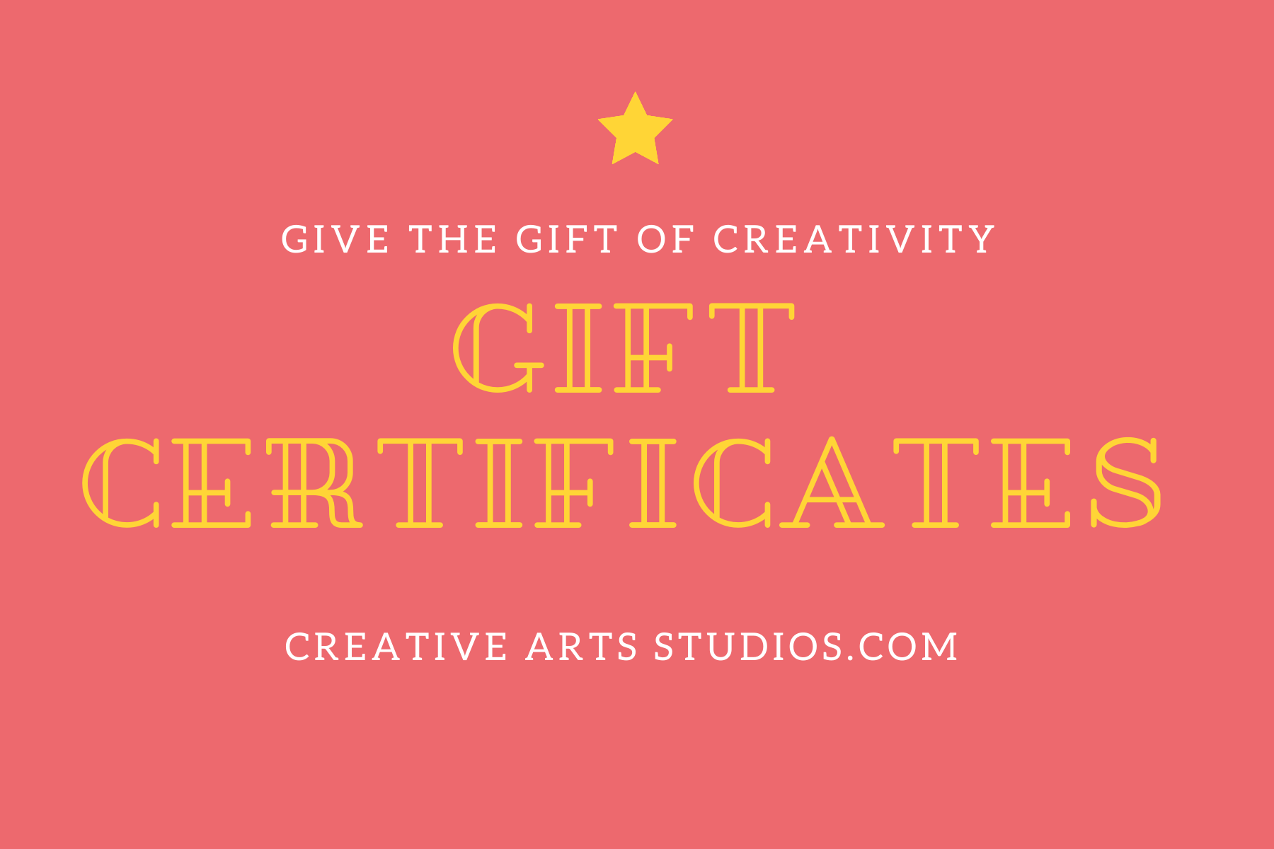 Gift Cards Creative Arts Studios Royal Oak Pottery Painting