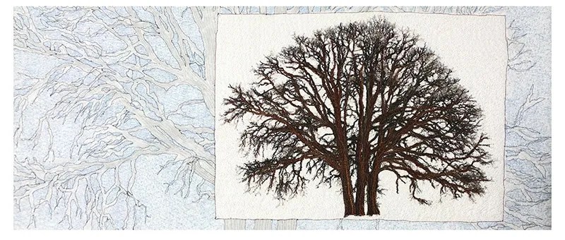Winter Tree thread art by Christine Martell