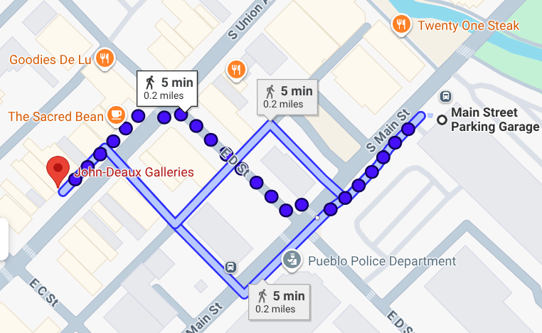 Map from State Fair shuttle to First Friday Art Walk