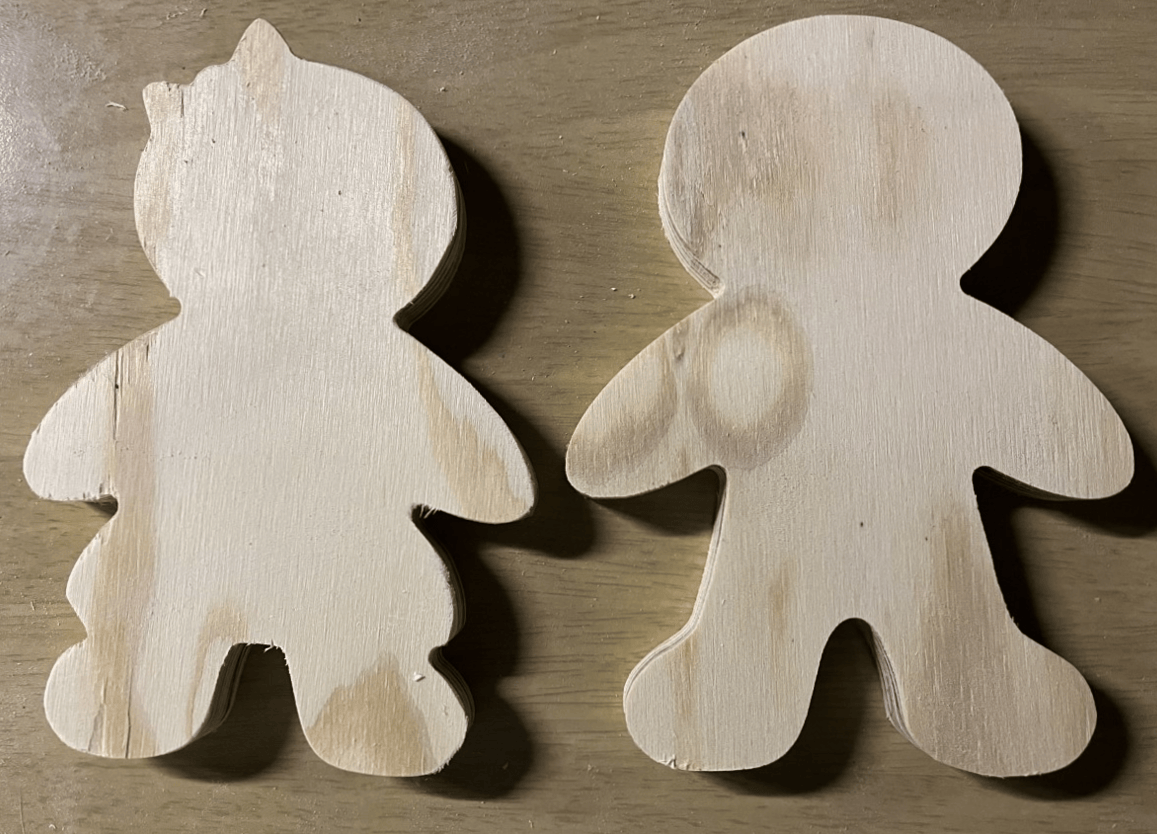Wood Gingerbread Man and Woman