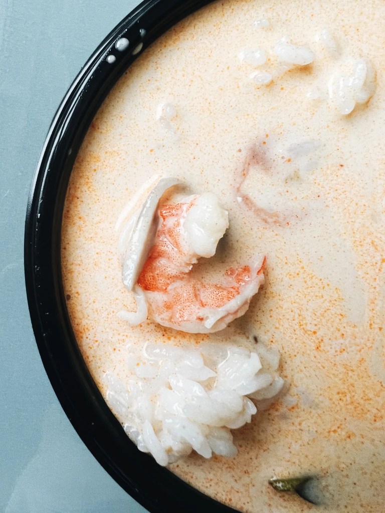 Creamy seafood chowder with shrimp and rice