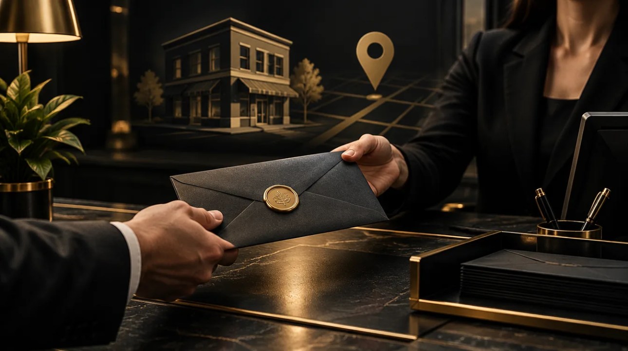 LLC registered agent accepting an official sealed envelope