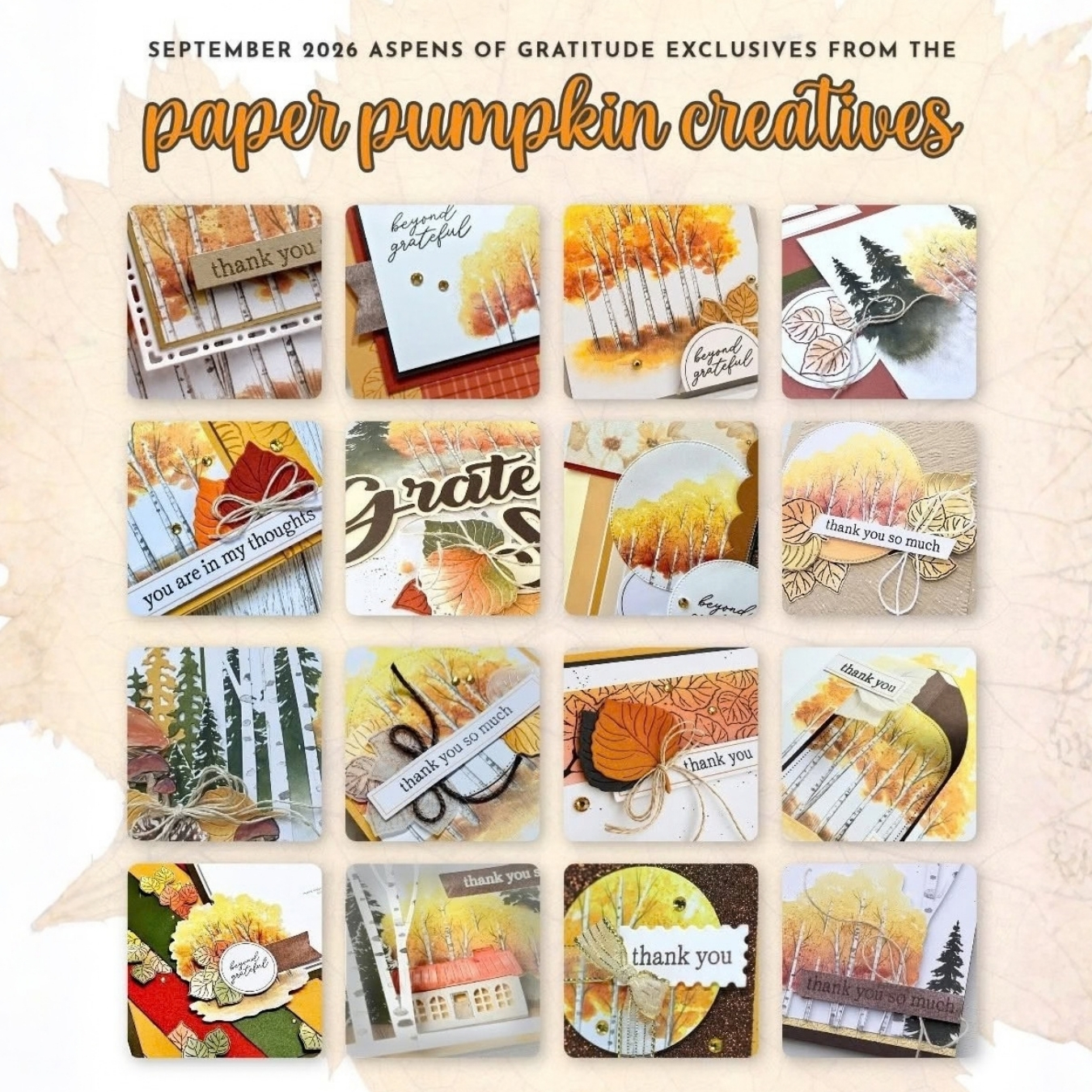 September 2026 Aspens of Gratitude Paper Pumpkin Creatives Tutorial Bundle