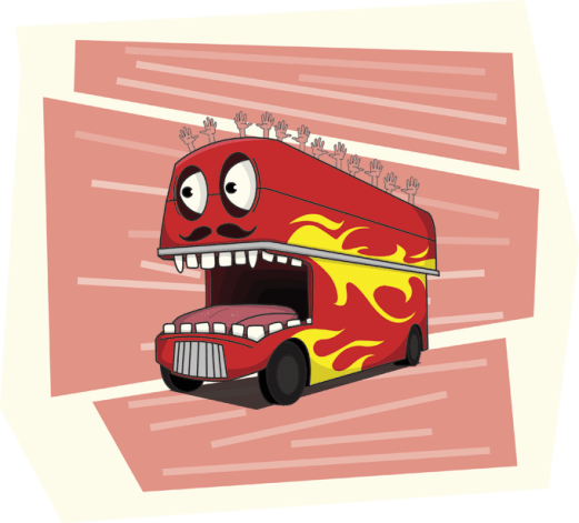 Crazy Bus Illustration