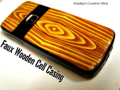 faux decoupage wooden phone casing DIY
