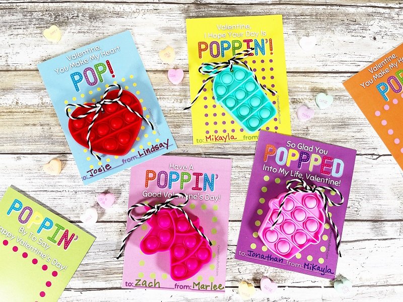 Free Printable Pop It Valentine Cards Creatively Beth #creativelybeth #free #printable #valentine #cards #download #valentinesday #popit #dollartree #tags #classroom