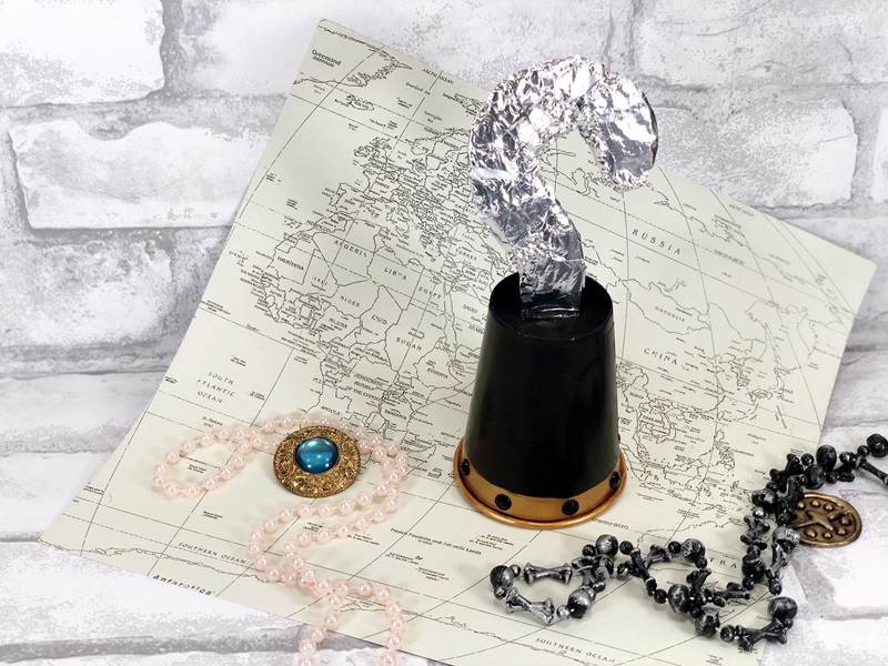 Pirate Hook Recycled Crafts for Kids Play Creatively Beth #creativelybeth #pirate #kids #craft #diy #recycled #play #hook #dollartree
