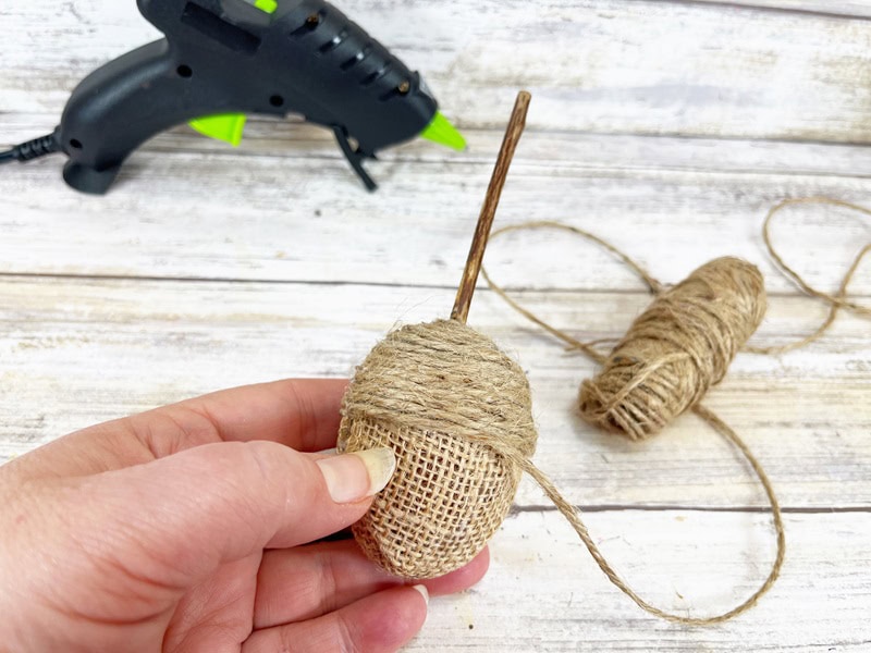 Dollar Tree Acorn Craft Easter Eggs Creatively Beth #creativelybeth #dollartree #eastereggs #acorns #craft #diy #fall #autumn #thanksgiving #burlap