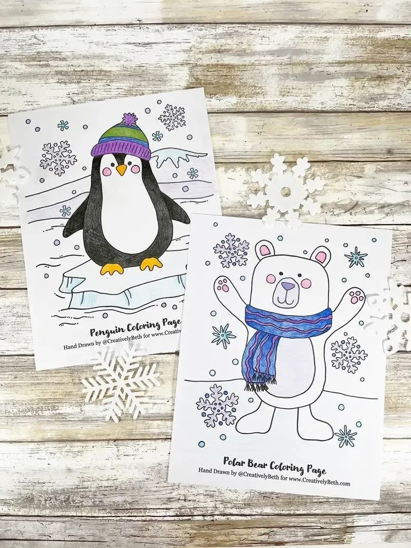 Free printable winter coloring pages