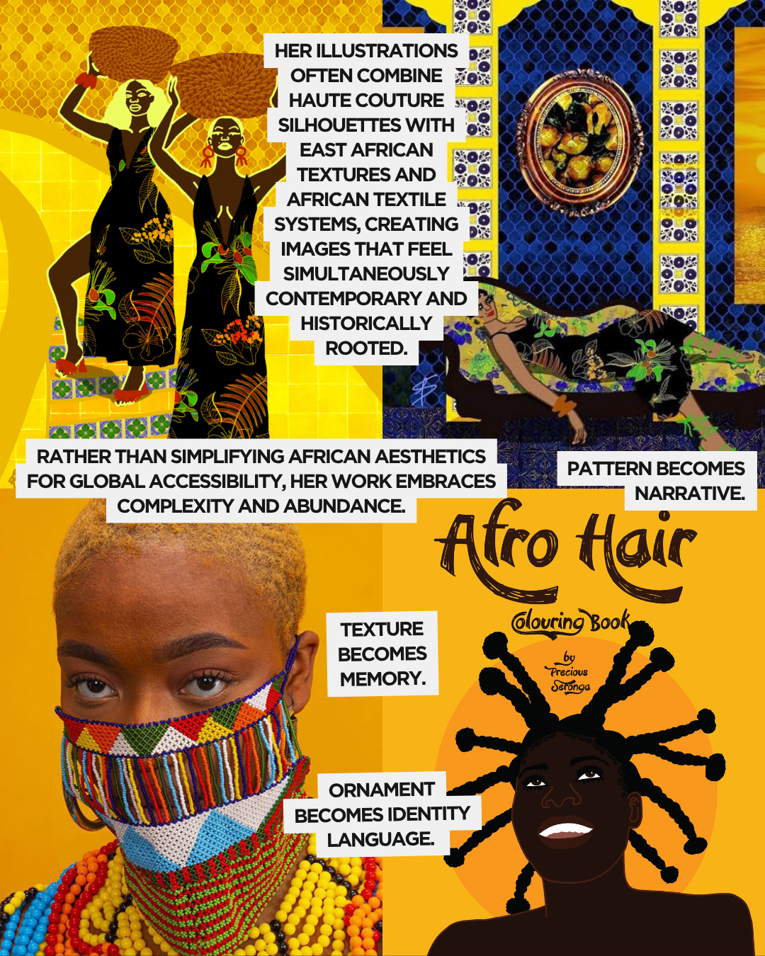 A vibrant illustration showcasing two women with traditional East African garments and hairstyles against a colorful background, highlighting their cultural heritage.