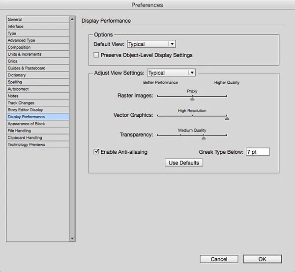 Setting Indesign S Display Performance Creativepro Network - Best Sunset Wallpapers in 8K