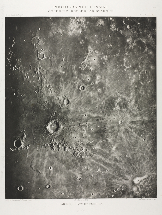 Early photography: Photographie Lunaire: Copernic-Képler-Aristarique - Maurice Loewy & Pierre Henri Puiseaux