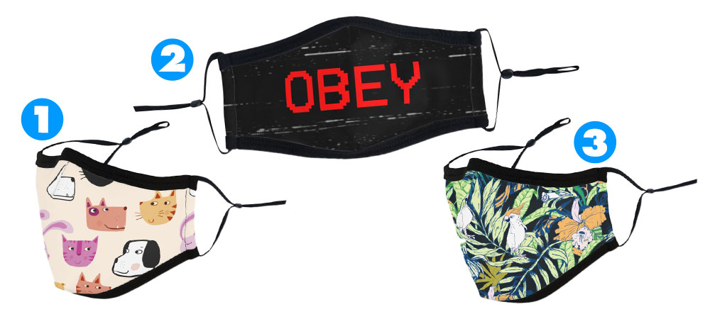 1. “All the Pets” by Nic Squirrell, 2. “Obey” by Glitch Goods by Rob Sheridan, 3. “Tropical Bird in the Jungle” by mmartabc