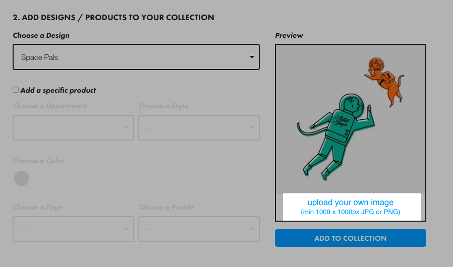 Add designs to your collection.