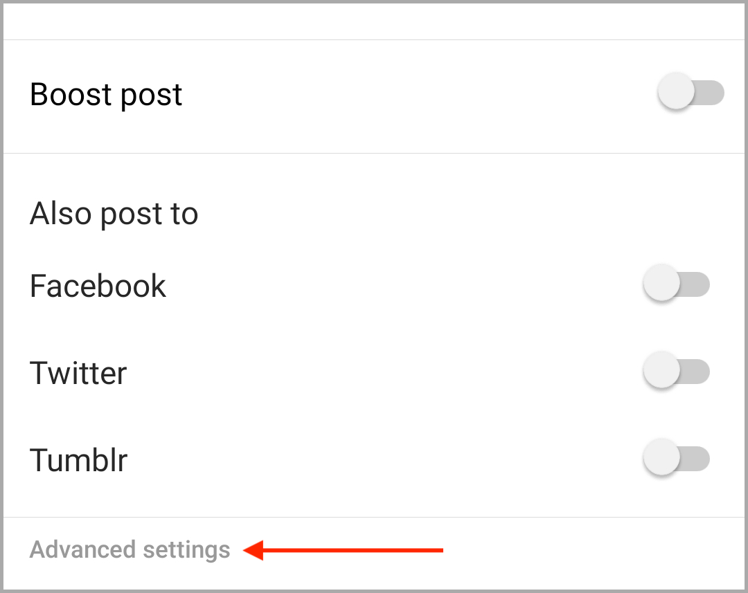 Advanced settings
