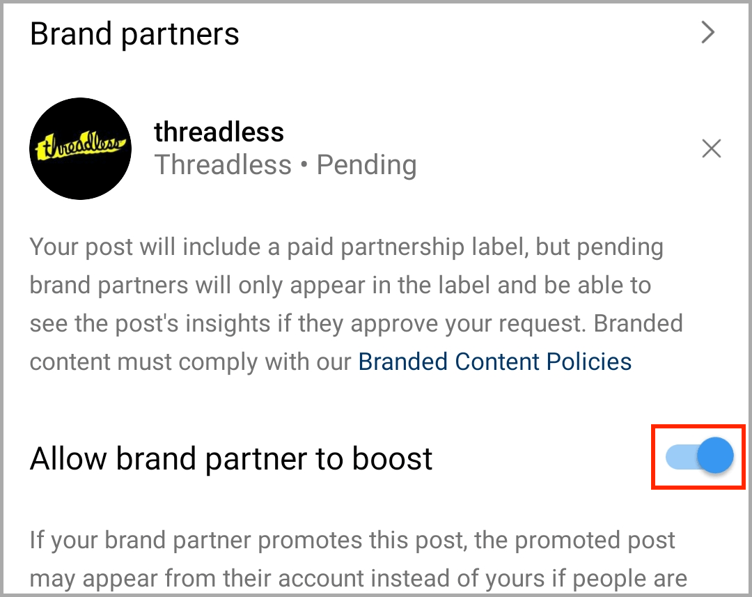 Allow brand to boost