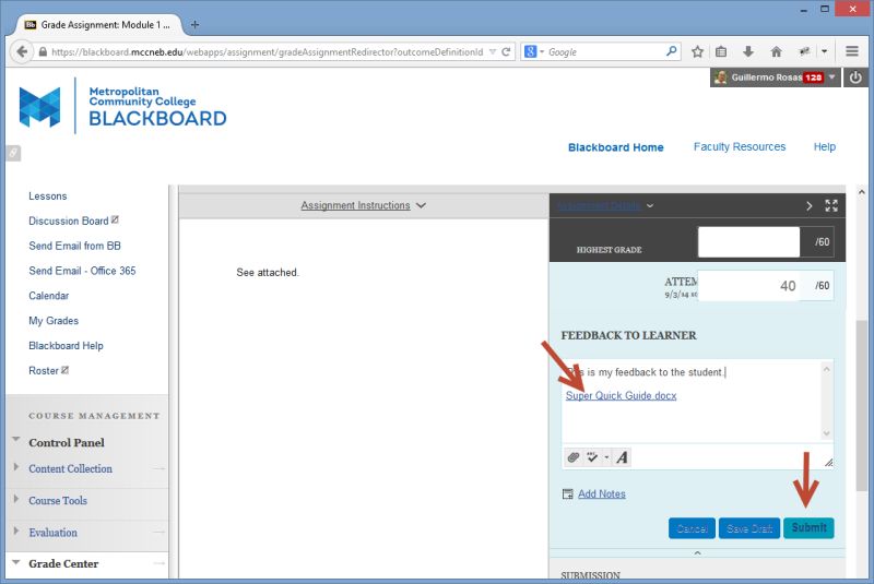 Blackboard Tip Attach Files To Learner Feedback Creative Teaching Tech - Retina Sunset Images for Desktop