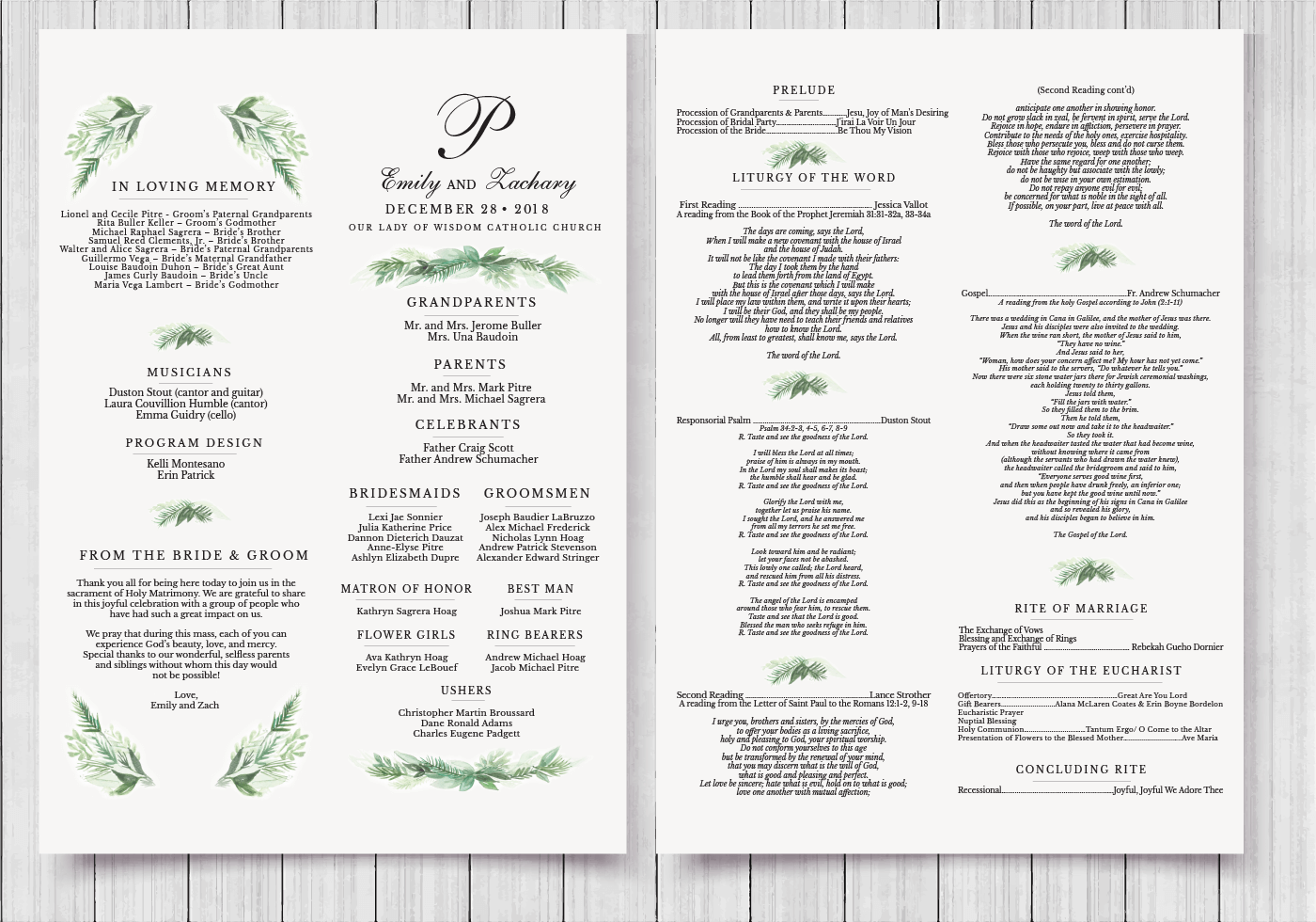 Wedding Program