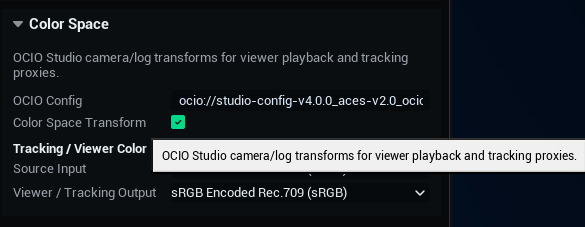 Enable color transforms for viewer playback and tracking proxies.