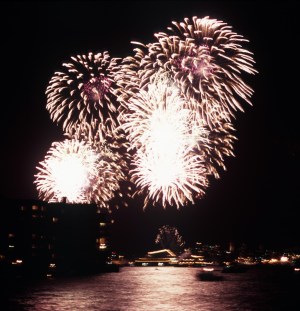 fireworks water collections blurred explosion night keywords