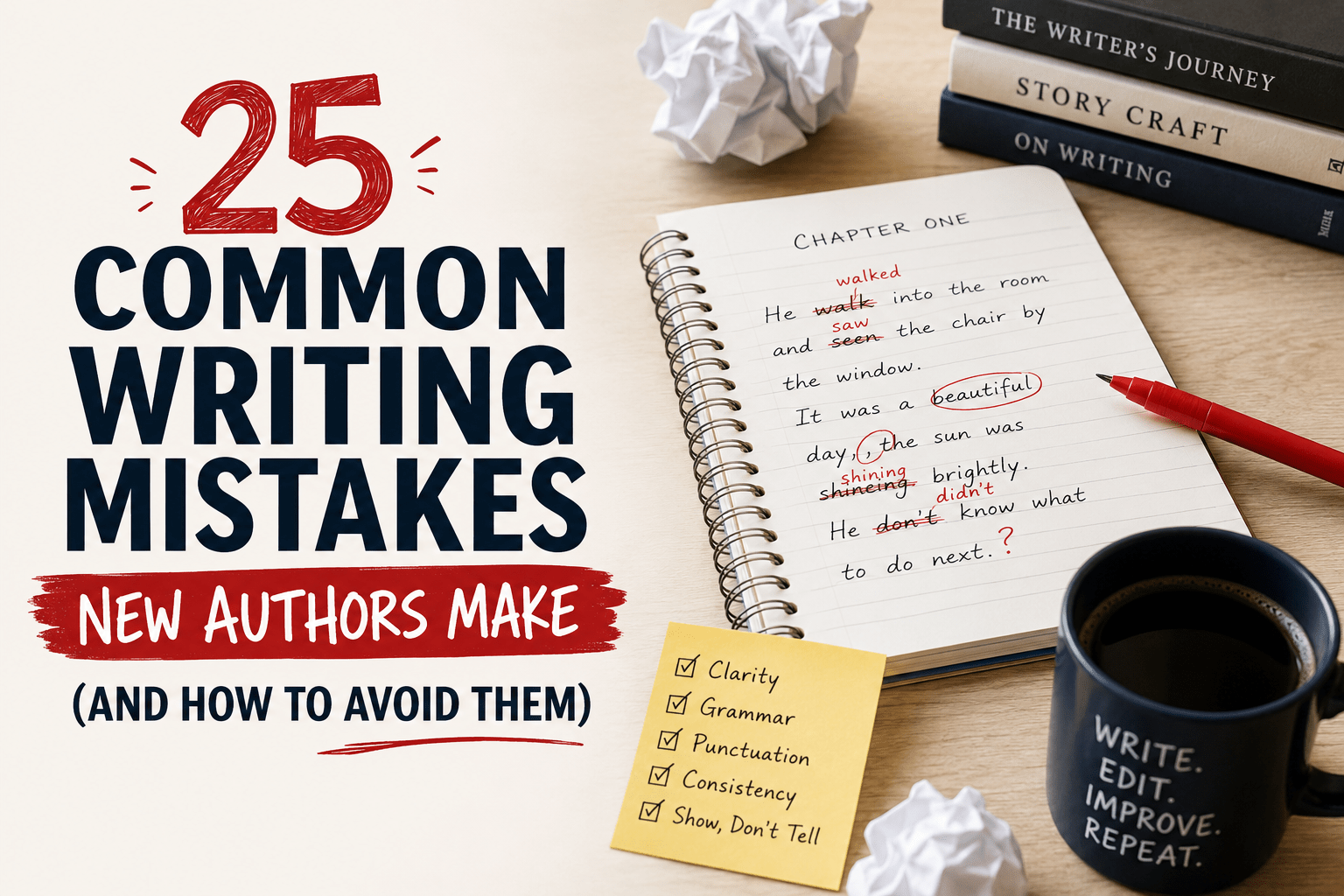 25 common writing mistake for new authors