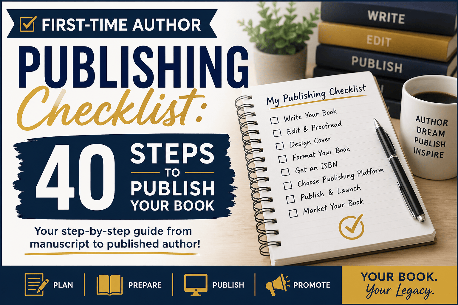 First-Time Author Publishing Checklist 40 Steps to Publish Your Book