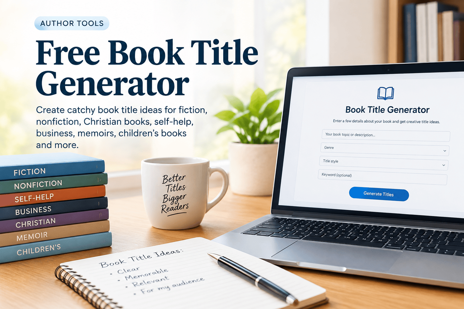 Free Book Title Generator Workspace