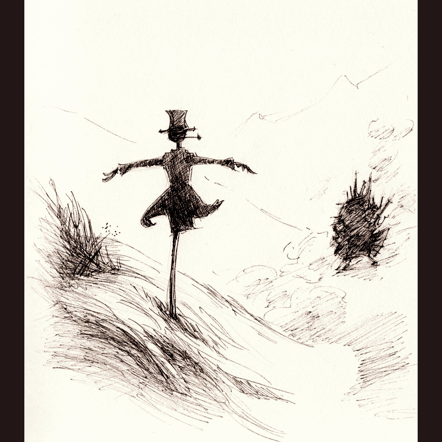 Turnip Head (Howl's Moving Castle tribute) - ink, 2014