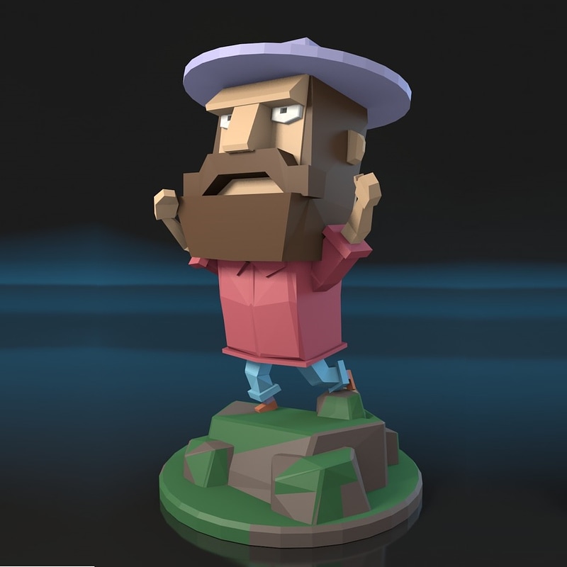Low Poly Man 3d Model Free Download Creazilla