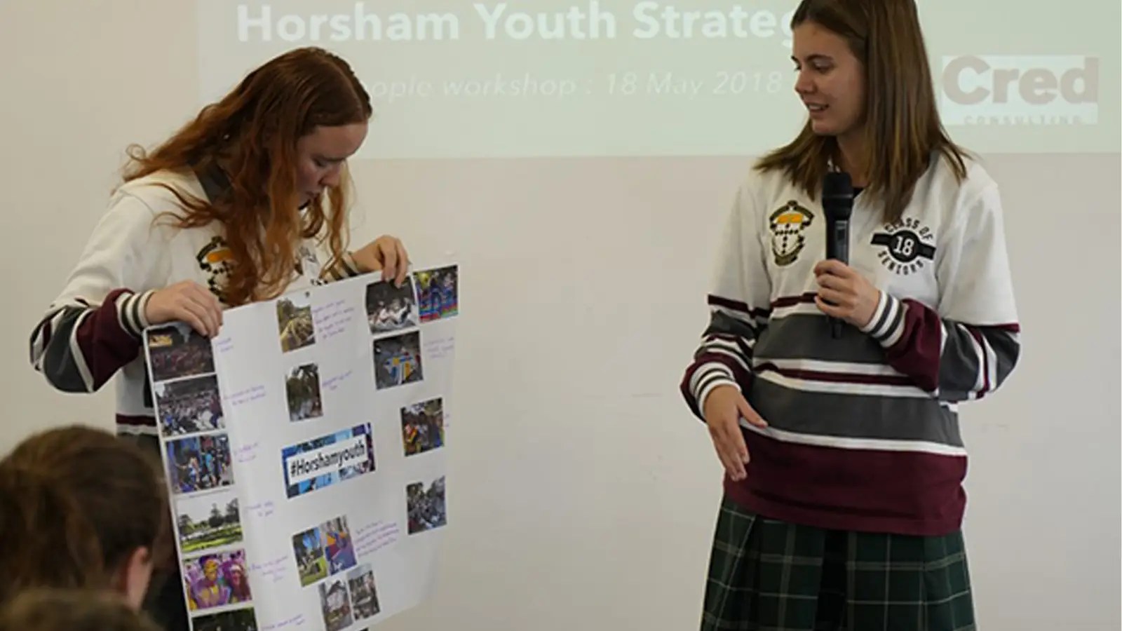 Students presenting their ideas to develop the Youth Strategy (Image Credit: CRED Consulting)