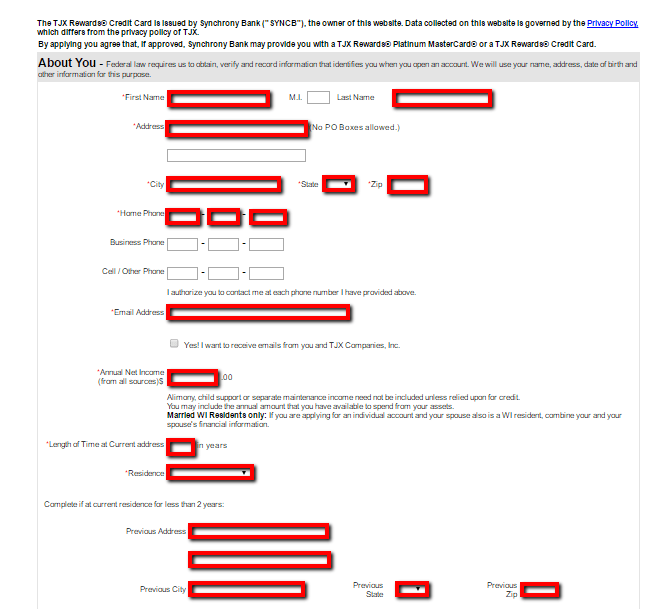 How to apply to tj maxx credit card
