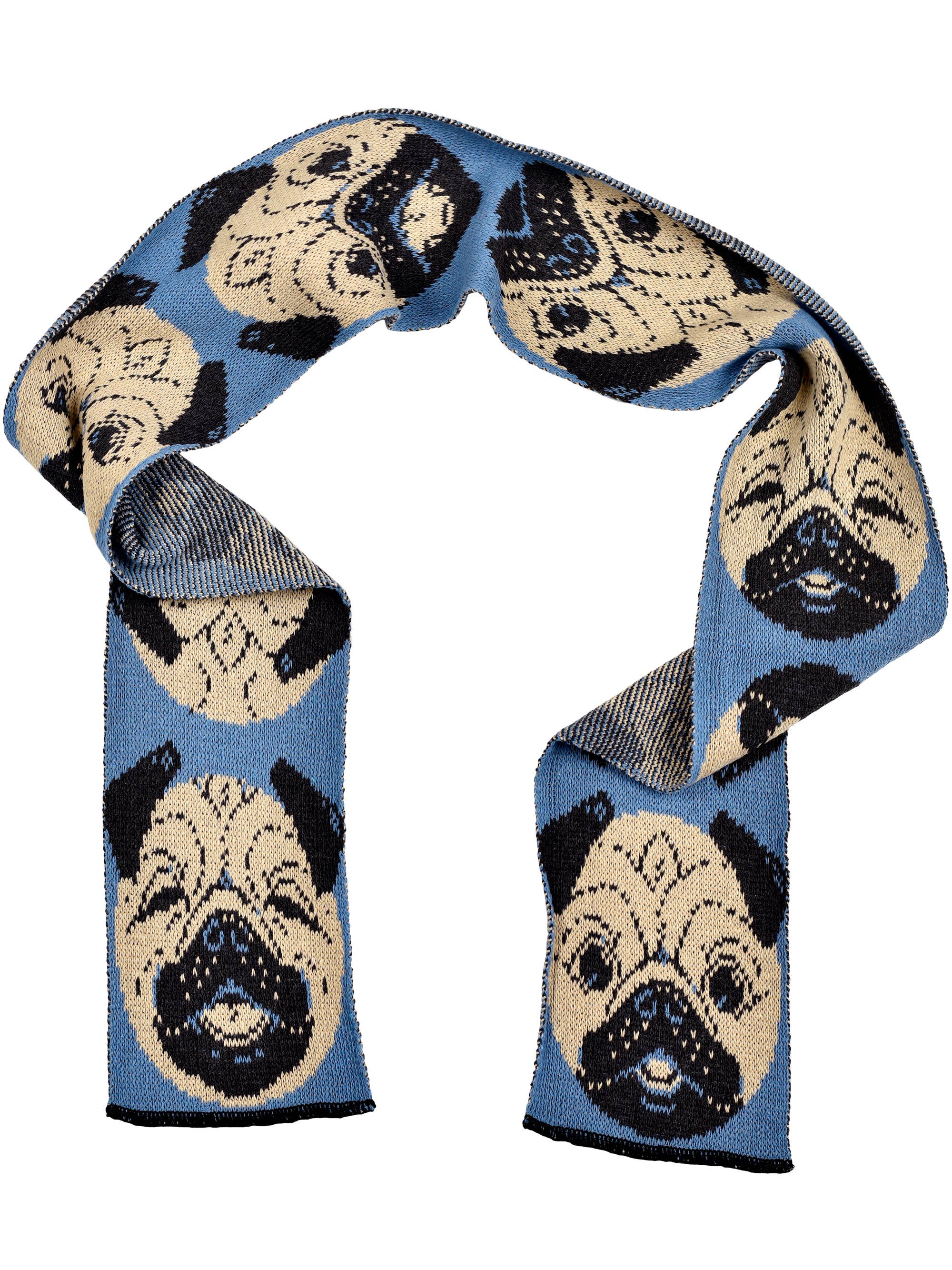 Women's Recycled Cotton Sweater Knit Fashion Scarf - Pug