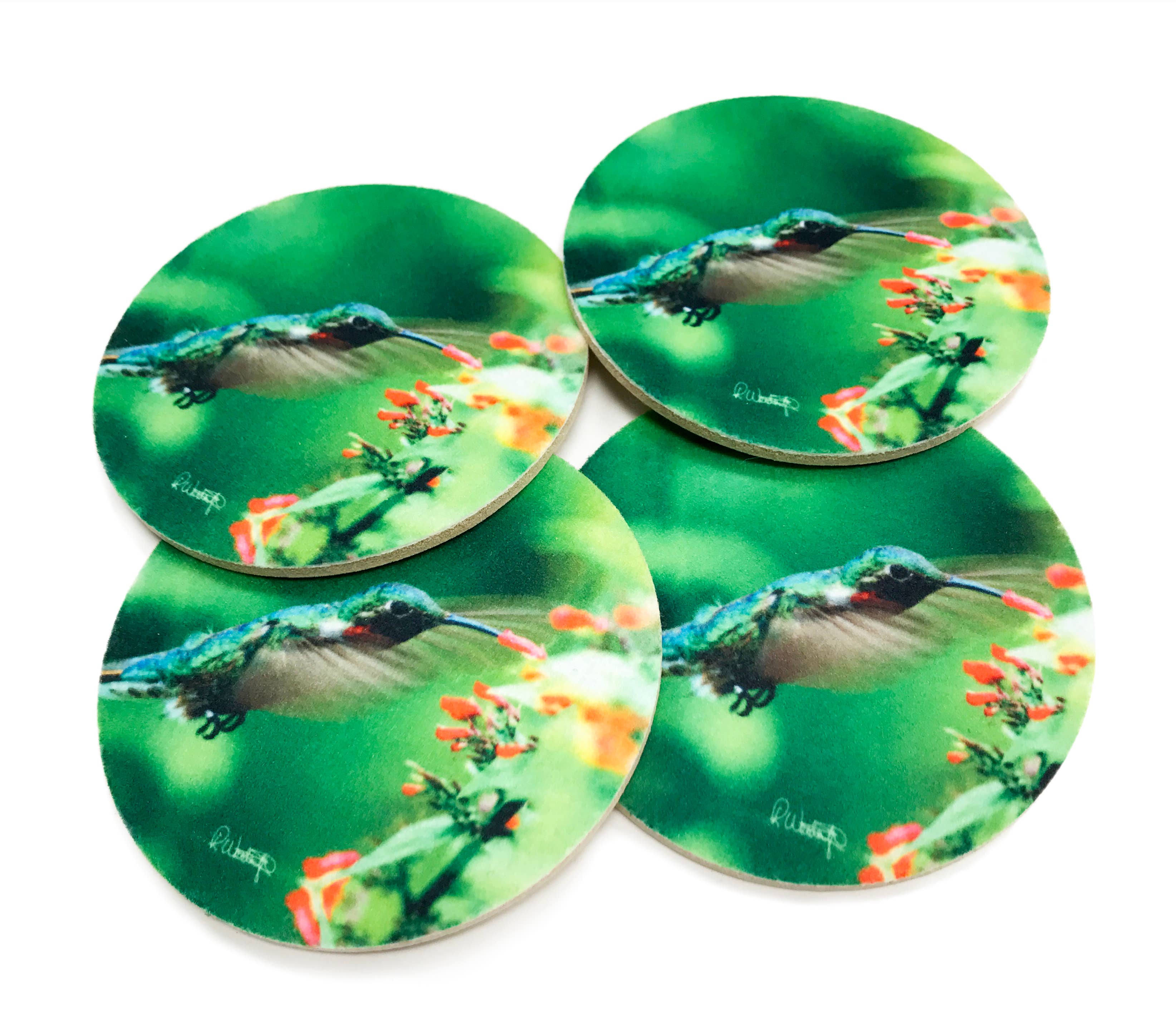 Set Of 4 Hummingbird Coasters
