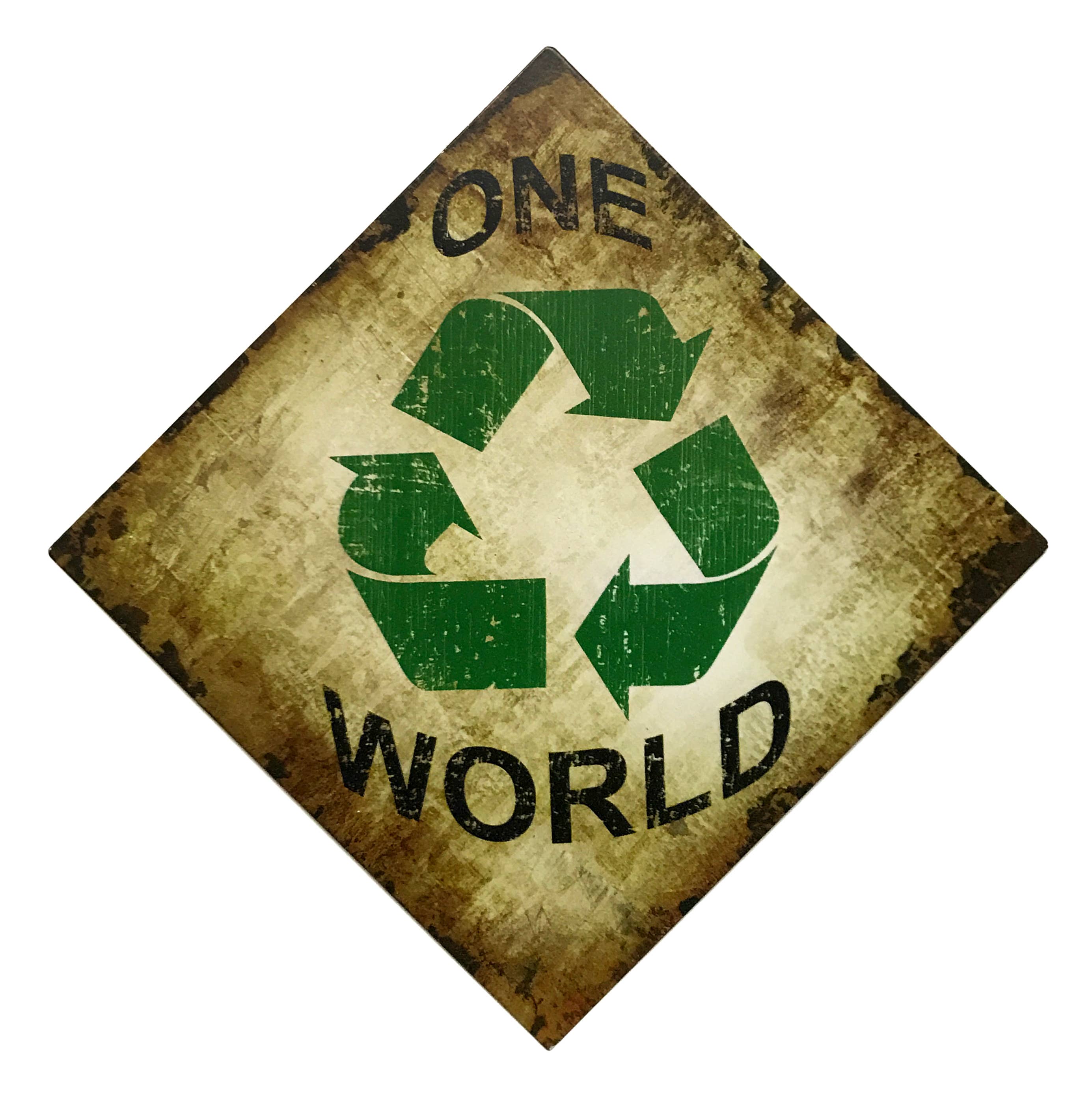 One World Metal Wall Plaque