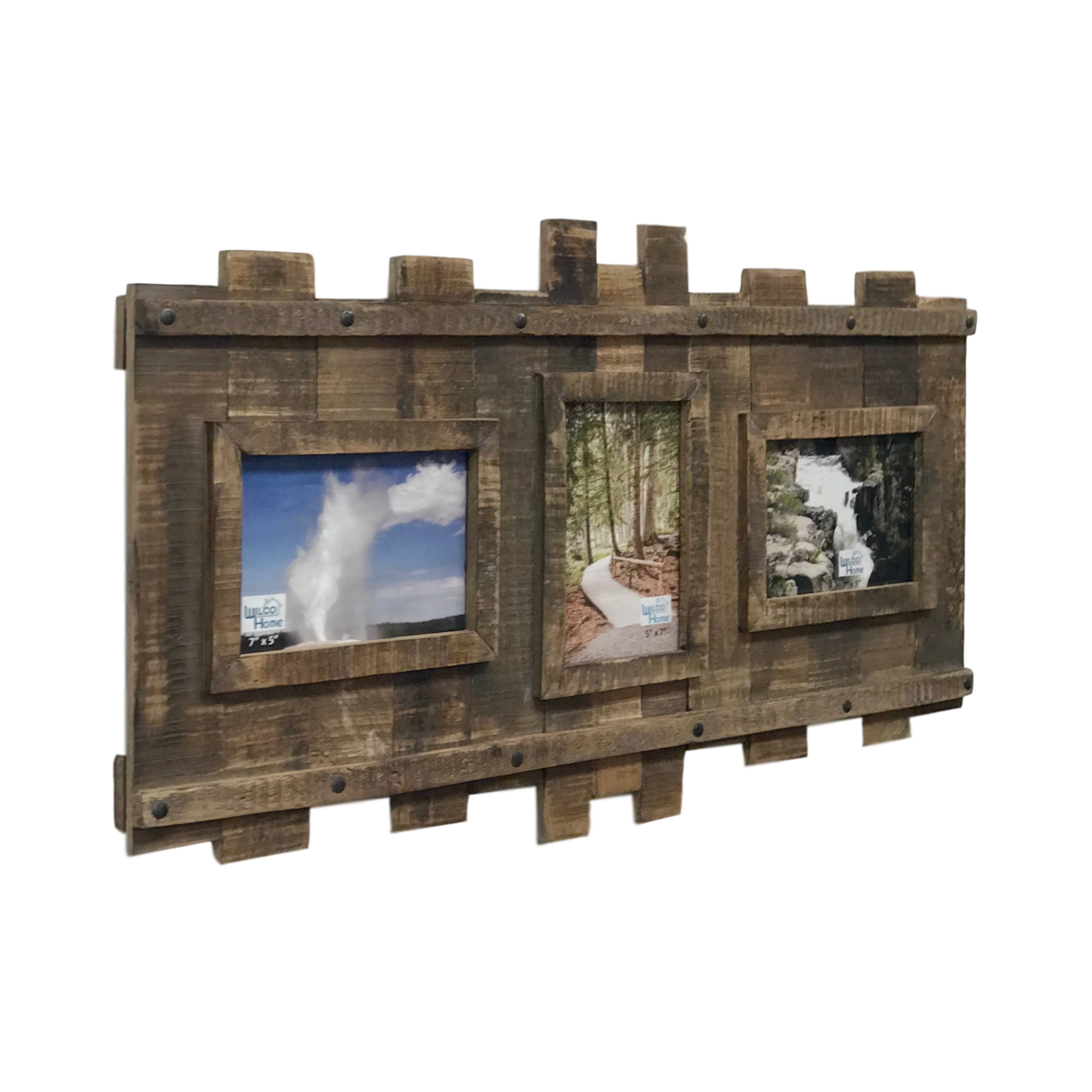 Reclaimed Wood Triple Wall Frame with Metal Studs