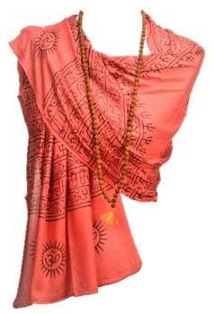 OM Bhakti Hindu Sanskrit Mantra meditation yoga Prayer Shawl - ORANGE