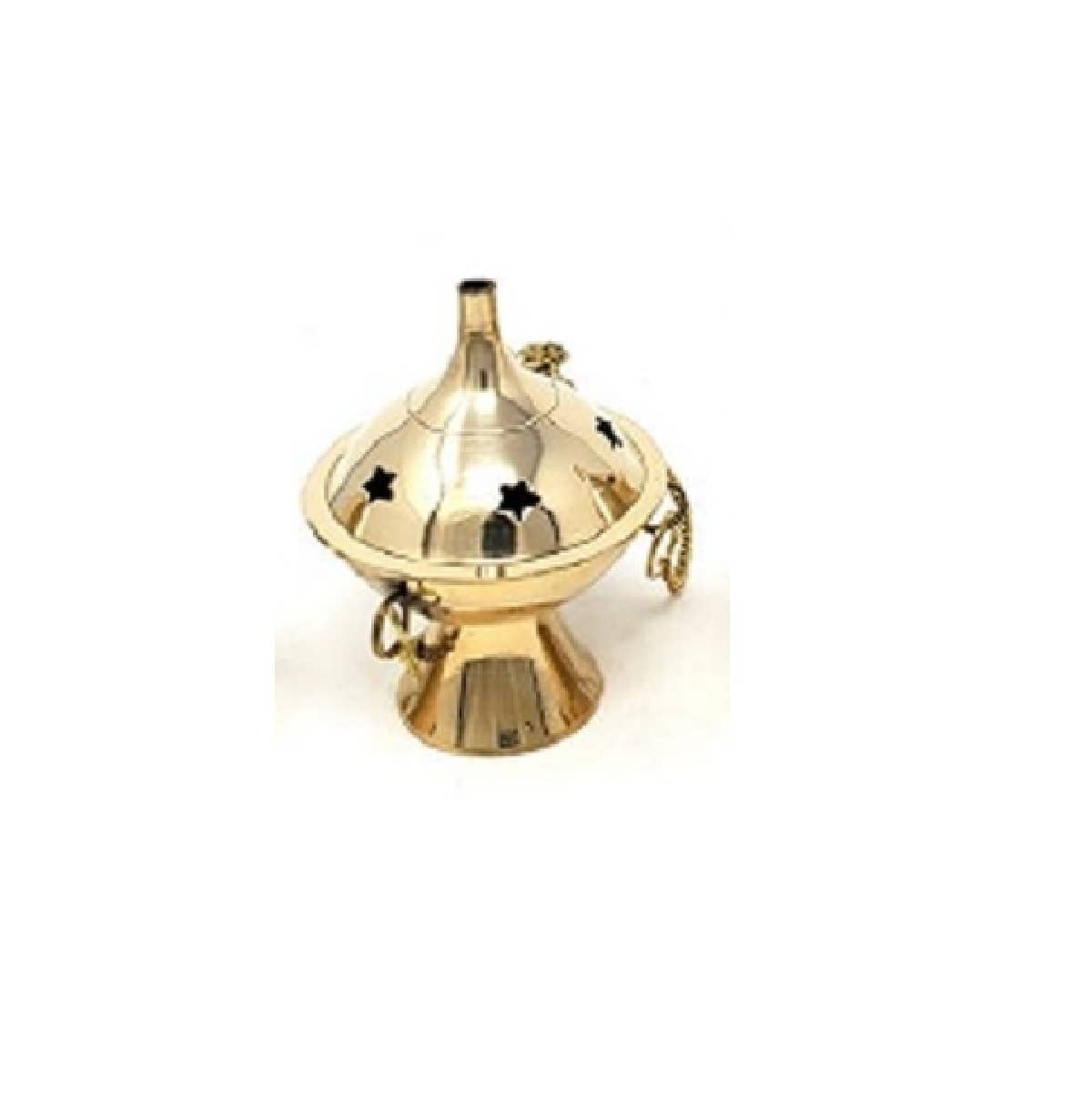 Brass Hanging Incense Burner  3.75" - 1 Burner - Style 2