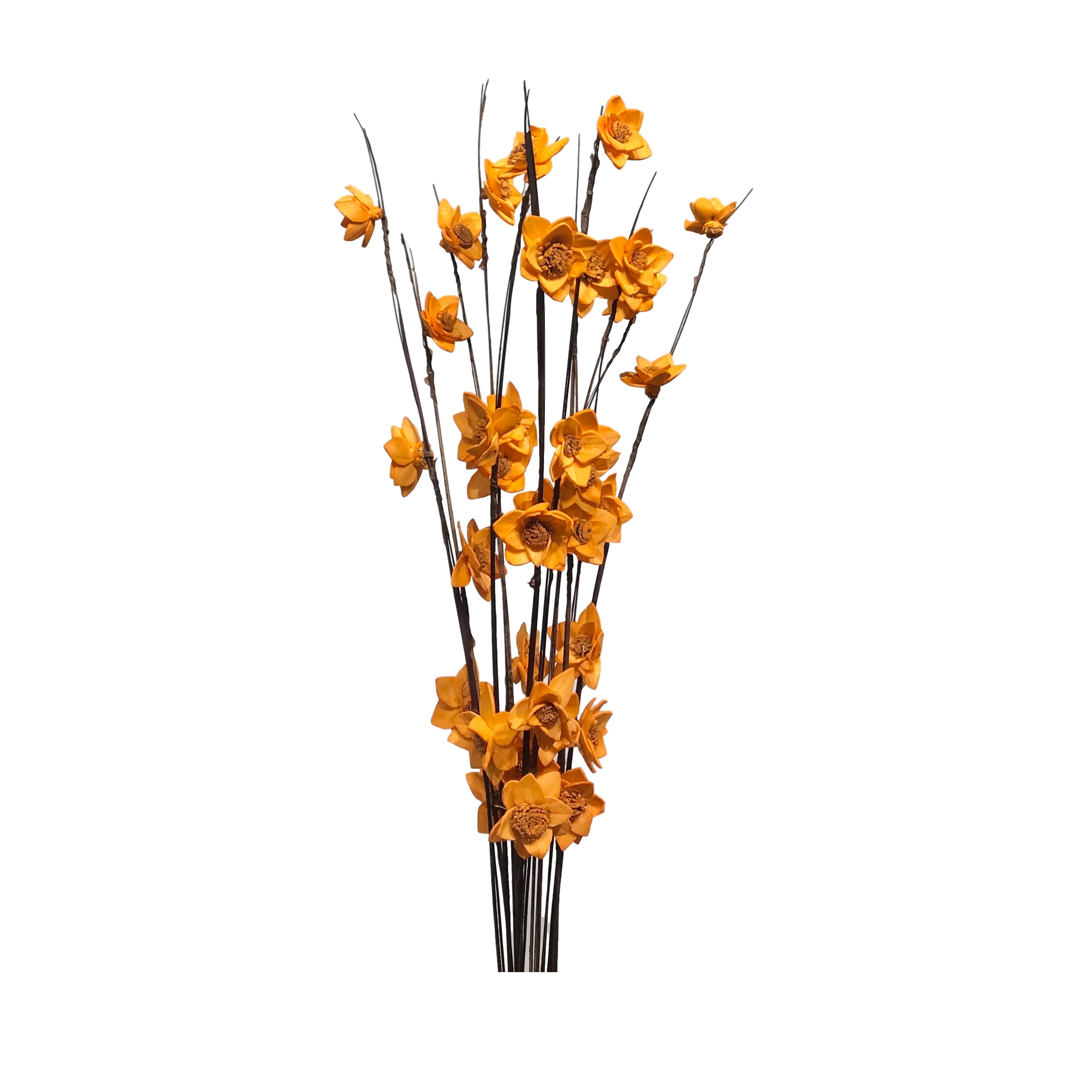 12 Stem Ting Rukmani Fall Flower Branches "Drop-in" Bouquet Tangerine