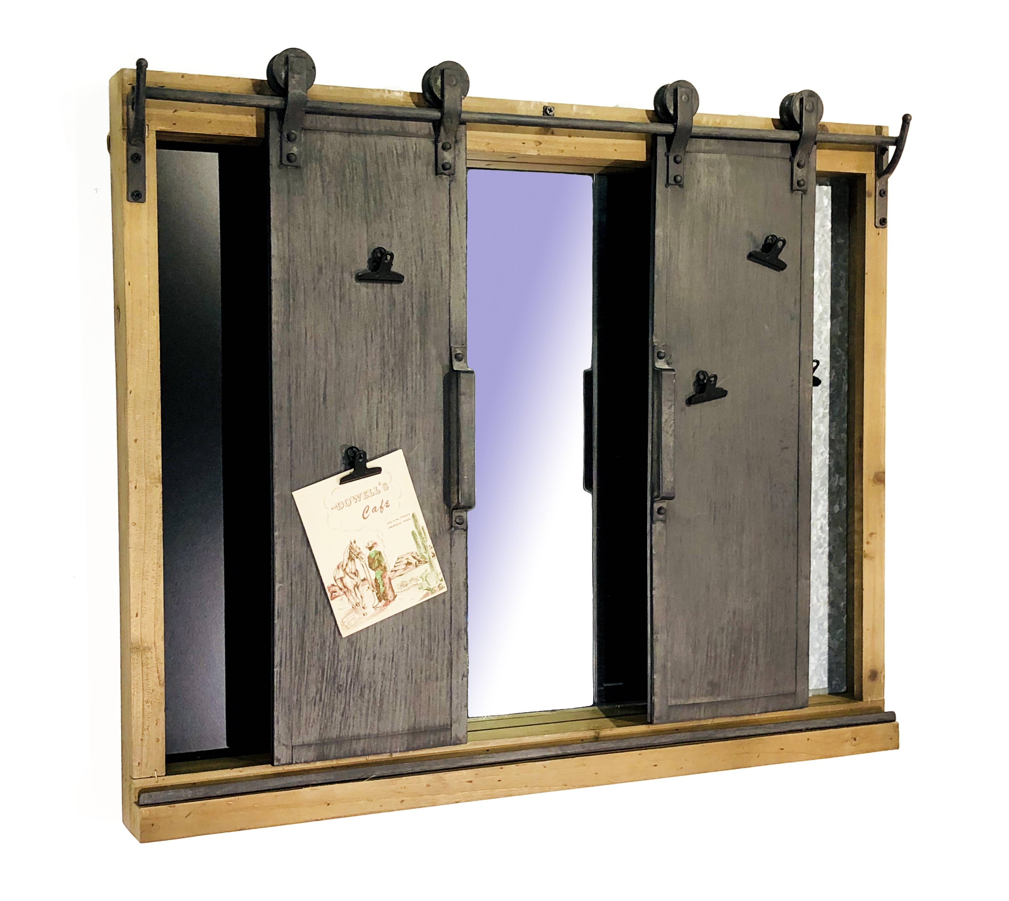 Loft Door Wall Chalk / Memo Board With Clips