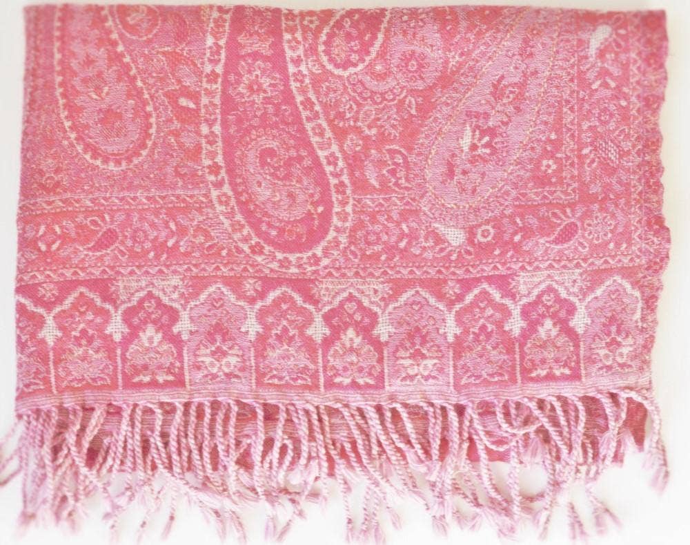 Handwoven Paisley Jamavar one of a kind  designer shawls - Color Shade 10