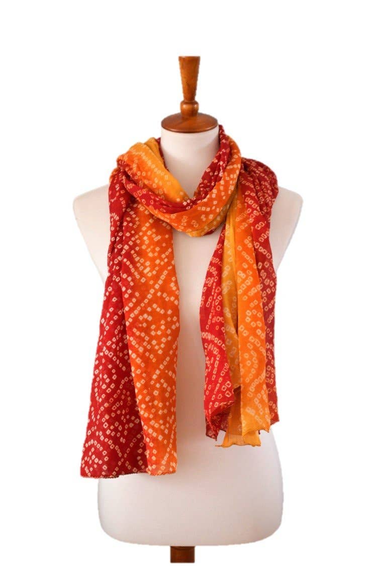 Tie-dye designer fashion Silk Scarves - OMBRE-2