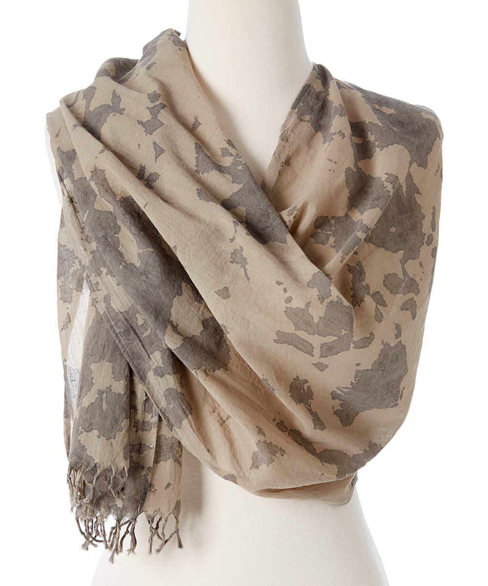 Awaken Organic Cotton Tie Dye Spring Scarf mothers day gifts - Khaki