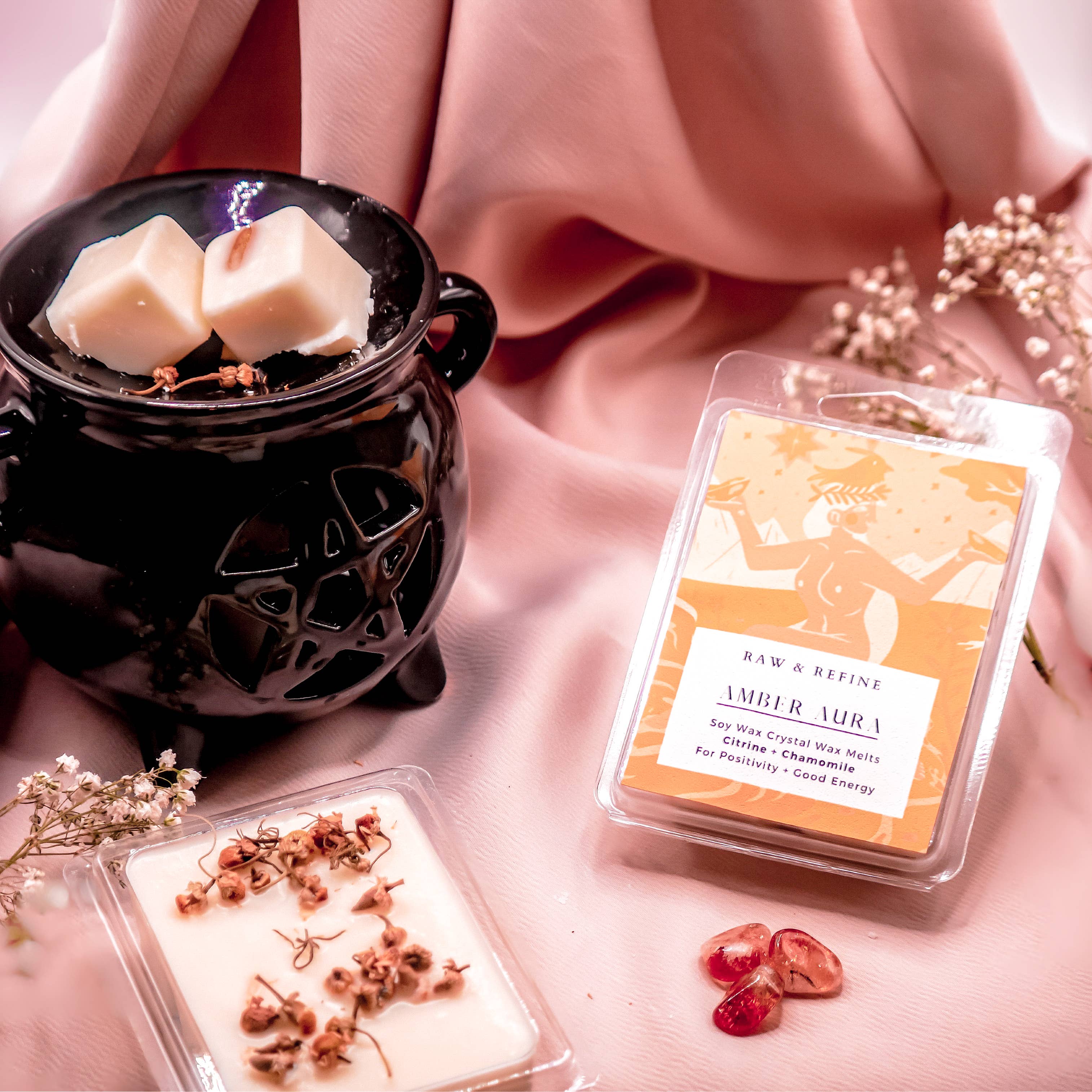 AMBER AURA Citrine Crystal Wax Melts
