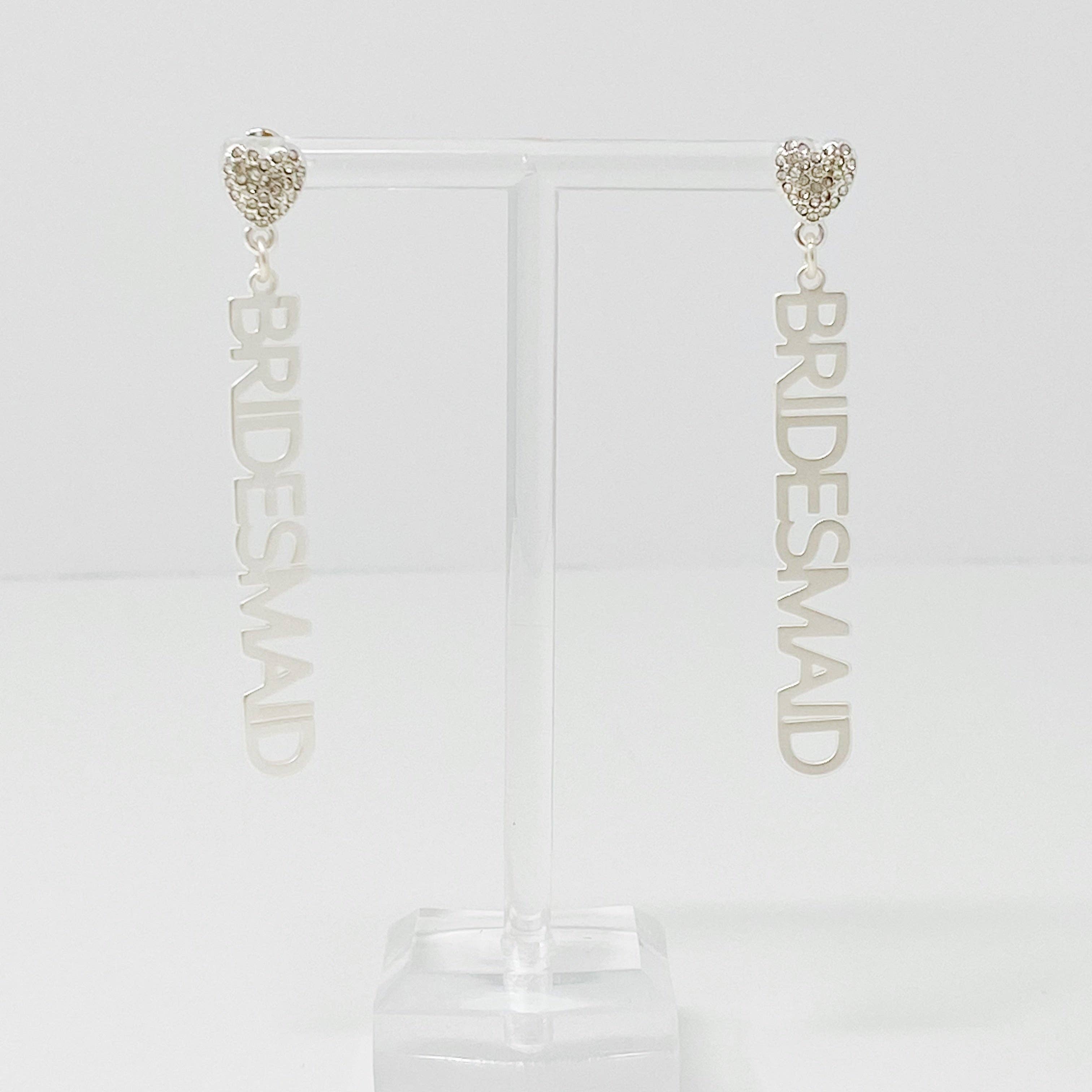 Be My Bridesmaid Earrings, Silver