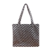 Check Yourself Zipped Tote Bag, Black
